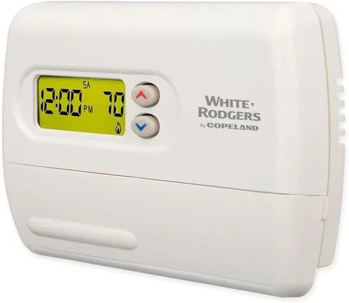 Vista 2 de Emerson Termostato digital programable con bomba de calor 1F82-261, 5-2 días, color blanco