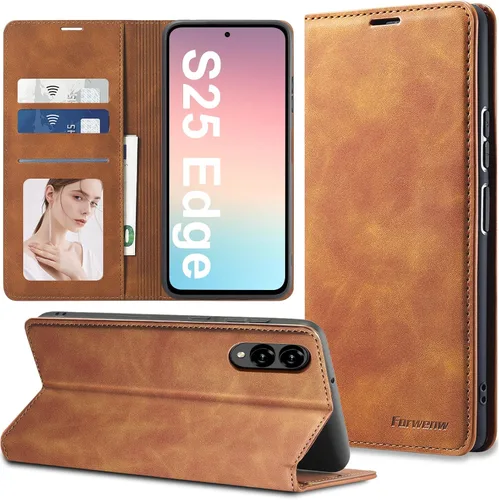 Vista 21 de Funda de piel con tapa para Samsung Galaxy Z Flip 3, con protección de bisagra, delgada y magnética tipo cartera [1 tarjetero], funda protectora a