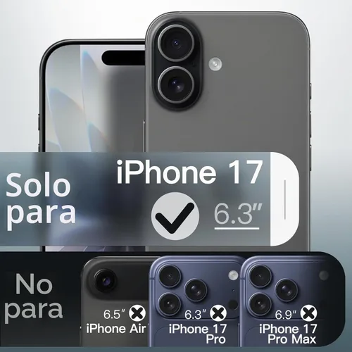 Vista 2 de JETech Funda mate para iPhone 17, color negro