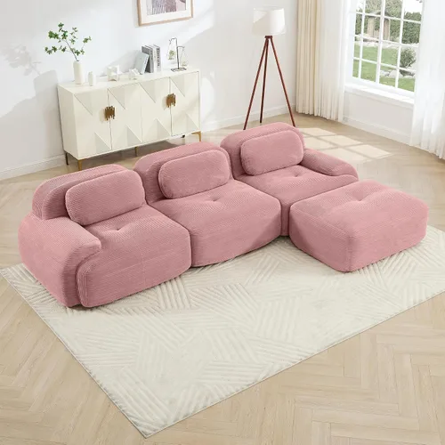 Vista 19 de Sofá sin hueso de 82 pulgadas, cómodo sofá cama de dos plazas, sofá comprimido con asiento profundo, sofá nube de pana para sala de estar
