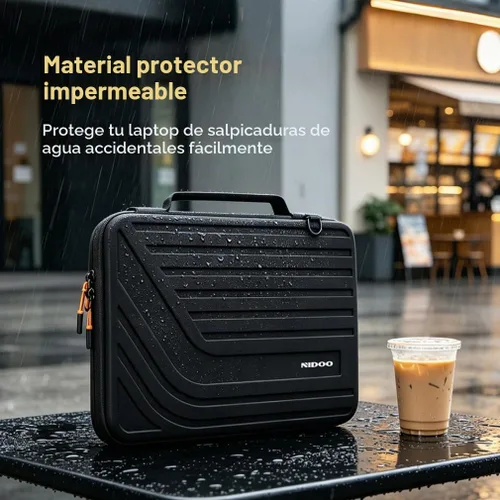 Vista 6 de NIDOO Funda de transporte para laptop de 13.3 pulgadas, bolsa de computadora de 14 pulgadas, funda protectora rígida a prueba de golpes, funda