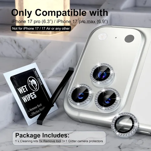 Vista 183 de Choiche Compatible para iPhone 16 Pro/iPhone 16 Pro Max Protector de Lente de Cámara, Vidrio Templado 9H Protector de Pantalla de Cubierta de Cámara
