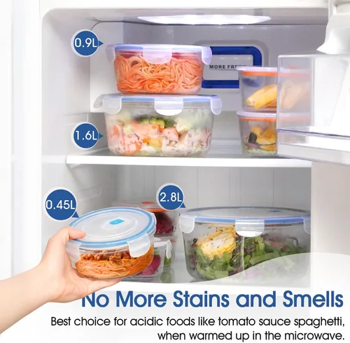 Vista 5 de NUTRIUPS Recipientes de vidrio para preparación de comidas de 54OZ/54.1 fl oz con tapas, contenedores de almacenamiento de alimentos, recipiente