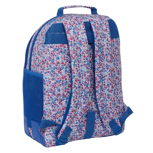 Vista 4 de Mochila Escolar Nait Nait Flores coimbra azul Azul 32 x 42 x 15 cm