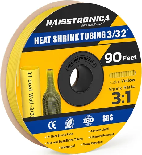 Vista 49 de haisstronica Tubo termorretráctil 3:1, relación de encogimiento, tubo termorretráctil de grado marino forrado con adhesivo para el hogar, automoción