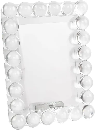 Vista 8 de Marco de fotos de cristal transparente de 5 x 7 pulgadas, marco de fotos con 24 bolas de alta calidad, perfecto para oficina, hogar y decoración
