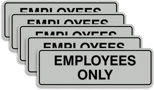 Vista 50 de Letrero estándar de solo empleados - Negro - Pequeño (1 paquete)