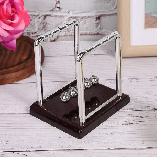 Vista 7 de Garosa Bolas de péndulo Newton's Laws de 3.1 x 2.8 x 3.5 in, bolas de metal balanceo de Newton para decoración de escritorio de oficina