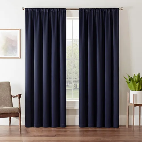 Vista 3 de Eclipse Cortina Sólida Thermapanel para Oscurecer Habitaciones con Bolsillo para Barra, Cortina de Ventana para Dormitorio y Sala de Estar