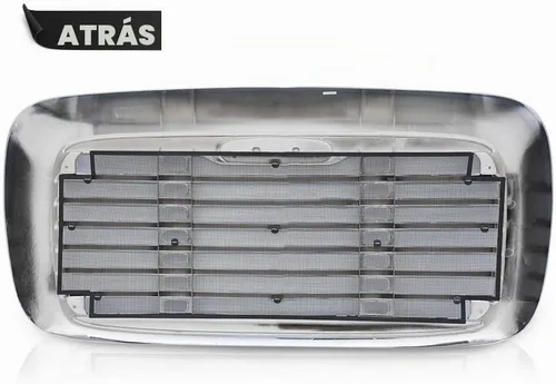 Vista 7 de PIT66 Rejilla, compatible con Freightliner Columbia 2000-2008, rejilla cromada con pantalla de insectos, A1715107000 A1715251003