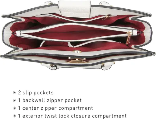 Vista 5 de Dasein Bolsos de Mano para Mujeres Carteras Bolsos de Trabajo para Damas Cartera Satchel Tote con Asa Superior Bolsos de Hombro con Clutch a Juego