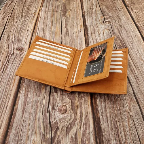 Vista 6 de AG Wallets - Cartera de piel de vaca auténtica para hombre, billetera, talla única