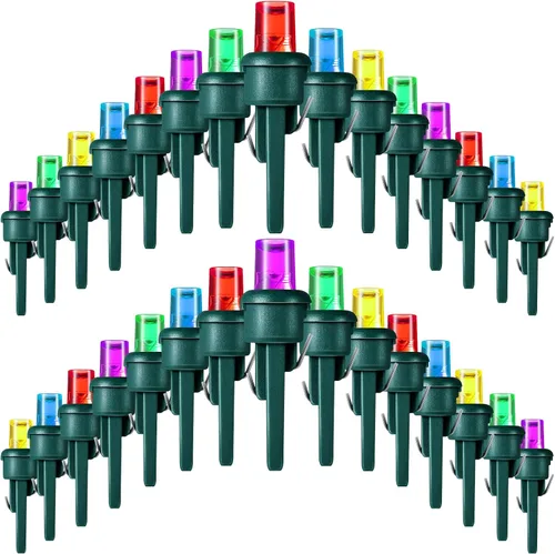 Vista 10 de Honoson 48 bombillas LED de invierno de 0.197 pulgadas de repuesto, gran angular, bombillas LED de invierno, cadena de repuesto, guirnalda de luces