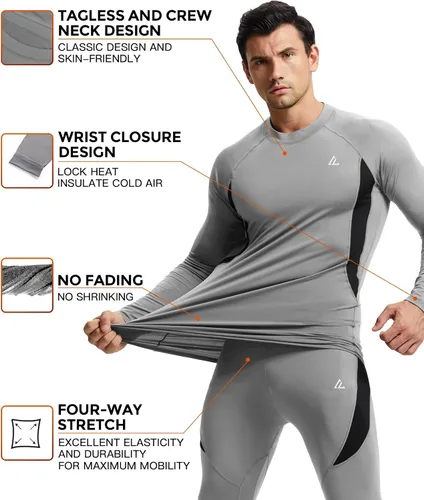 Vista 140 de Conjunto de ropa interior térmica para hombre, ropa interior larga 1#verde militar