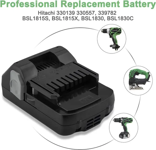 Vista 2 de 3.0Ah 18V Batería para Hitachi BSL1815X BSL1815S BSL1830 BSL1830C 330139 330557 339782 Batería de Reemplazo Estilo Deslizante