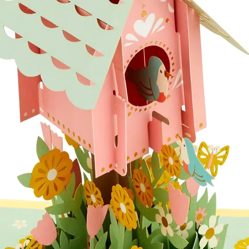 Vista 6 de Hallmark Signature Paper Wonder - Tarjeta desplegable para el día de la madre (Birdhouse) para cumpleaños de mamá, celebrando a mamá