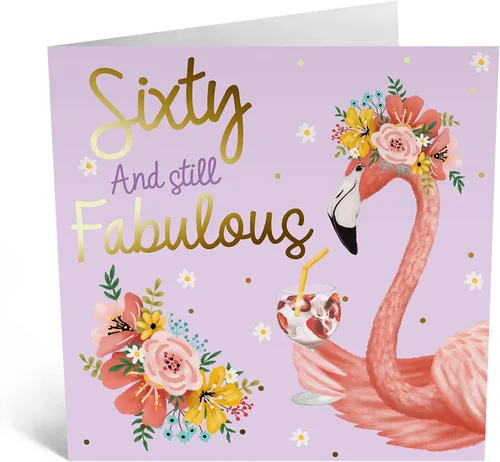 Vista 2 de CENTRAL 23 - Bonita tarjeta de 60 cumpleaños para mujer - Sixty And Still Fabulous - Bonitas tarjetas de 60 cumpleaños para ella - Tarjetas