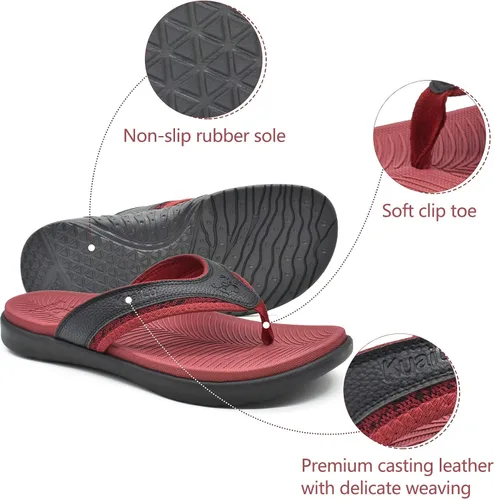 Vista 2 de KuaiLu Sandalias deportivas para hombre, cómodas, ortopédicas, con soporte de arco para fascitis plantar, para exteriores, verano, playa, talla 7 15