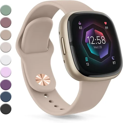 Vista 17 de Correa compatible con Fitbit Sense 2 / Sense Bands, Fitbit Versa 4 / Versa 3 bandas para mujeres y hombres, correa de repuesto de silicona suave