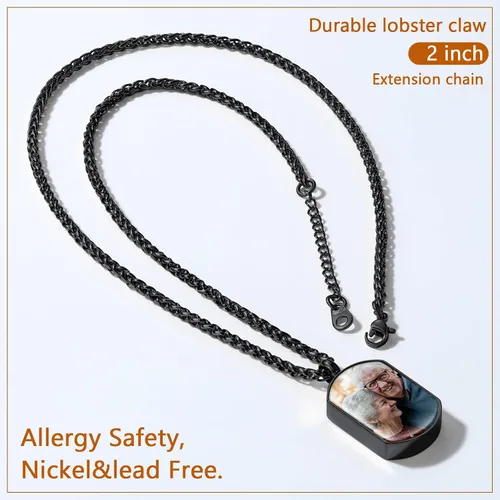Vista 31 de FindChic Collares personalizados con urna para cenizas, barra vertical, gato, luna, reloj de arena, garra de perro, acero inoxidable, chapado en oro