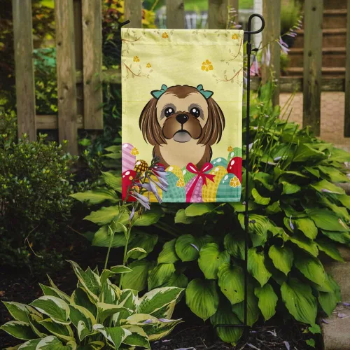 Vista 730 de Caroline's Treasures BB1923GF Bandera decorativa para jardín con diseño de Border Collie, para caza de huevos de Pascua, para jardín, jardín, patio