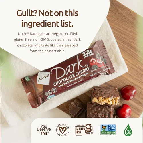 Vista 5 de NuGo Moca de chocolate oscuro, 0.39 oz de proteína vegana, 200 calorías, sin gluten, 24