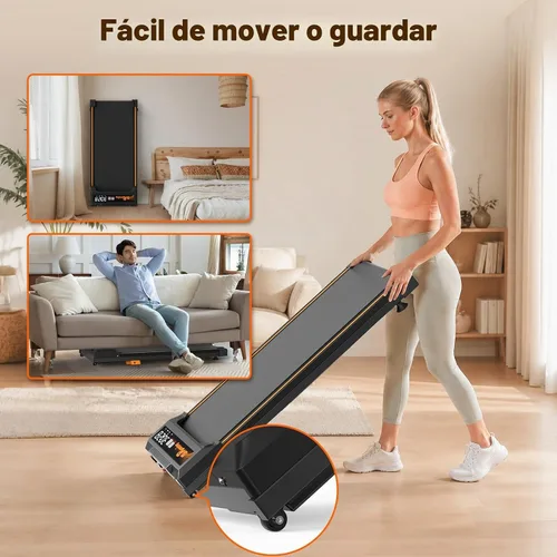 Vista 8 de Caminadora para el hogar y la oficina - Cinta de correr para debajo del escritorio con 6% de inclinación manual, control remoto, pantalla LED, motor