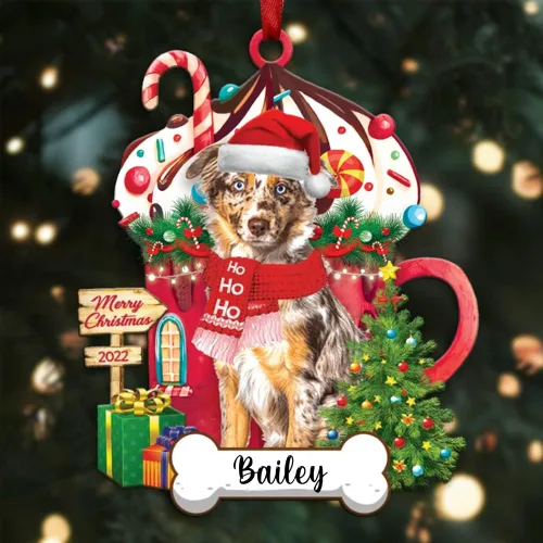 Vista 37 de Amantes de los perros de Navidad – Navidad de perros disponibles para muchos perros Shi Tzu – Adorno con forma personalizada, adorno de Navidad