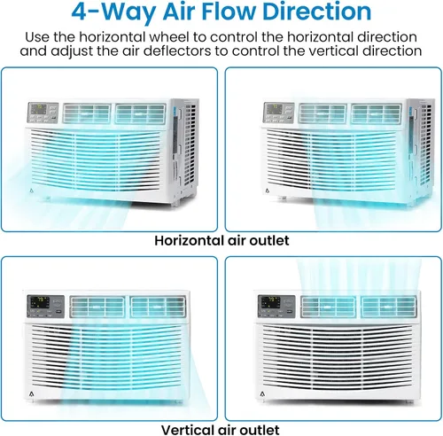 Vista 4 de Litake Aire acondicionado inteligente de ventana de 8,000 BTU, enfría hasta 350 pies cuadrados con control remoto y WiFi, ahorro de energía