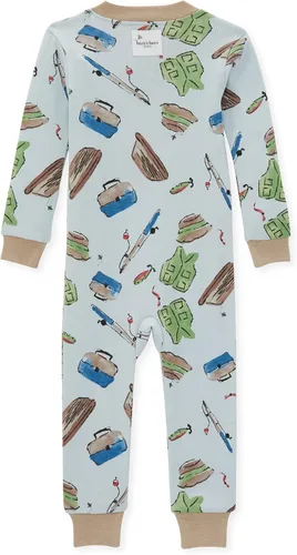 Vista 2 de Burt's Bees Baby Pijama para bebé, con cremallera frontal, antideslizante, unisex, algodón orgánico, Gone Fishin
