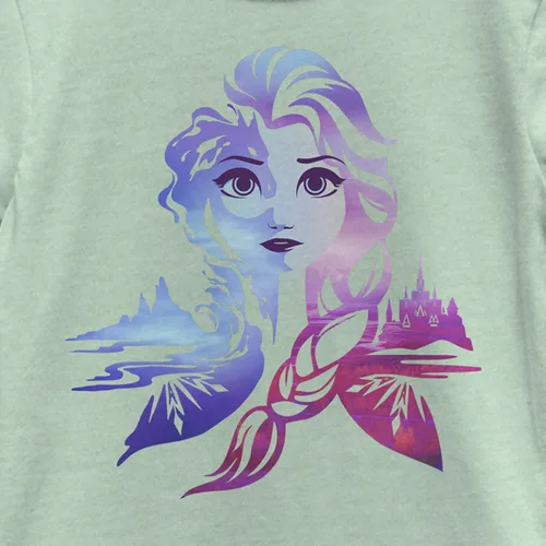 Vista 2 de Disney Frozen 2 Elsa Seasons Girl's Heather Crew Tee