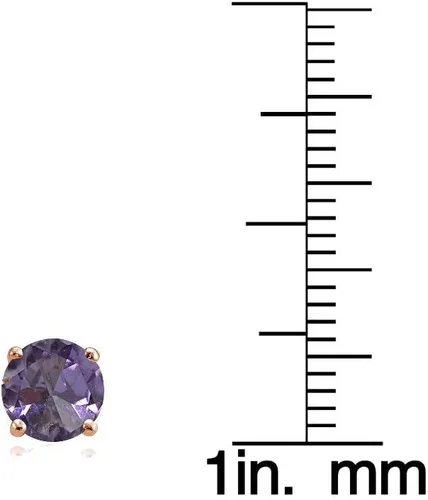 Vista 4 de Aretes de plata de ley con destellos de oro rosa auténtico, creado y simulado con piedras preciosas y circonitas cúbicas