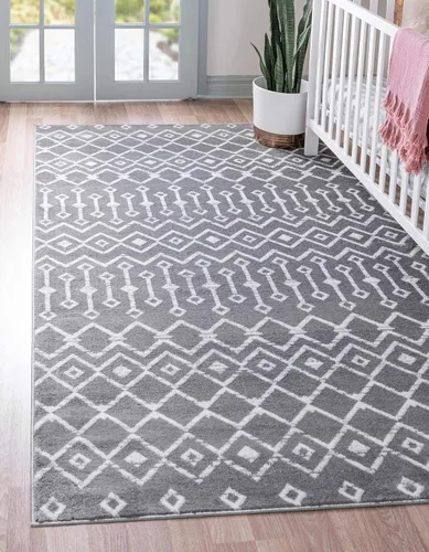 Vista 16 de Unique Loom Enrejado Marroquí Colección Trellis Geométrica Transicional Beige/Marfil Alfombra Área (10 pies 8 pulgadas x 16 pies 5 pulgadas)