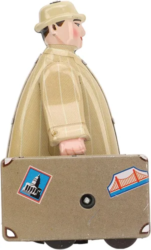 Vista 2 de Juguete de cuerda para arriba, juguete de viaje que camina nostálgico, retro, juguete de relojería para adultos, colección de hojalata, juguete