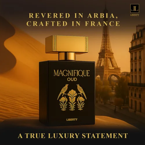 Vista 4 de Liberty Oud Eau de Parfum para hombre, 3.4 onzas, edición de aniversario Magnifique, perfume de lujo Oud, regalo premium para hombres, frescura