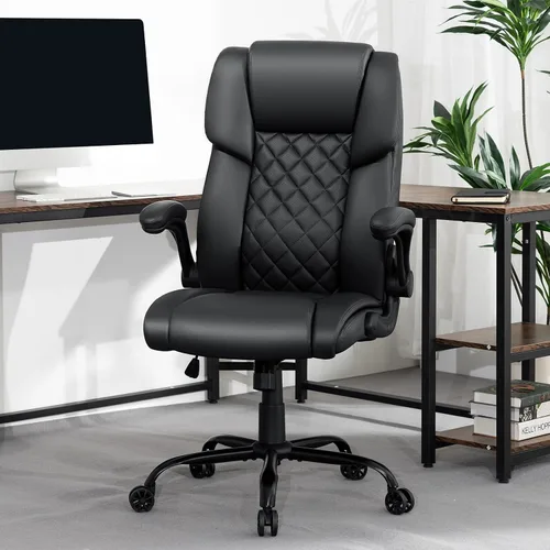 Vista 2 de VANSPACE Silla ejecutiva de oficina grande y alta, 450 libras, sillas de escritorio resistentes con soporte lumbar ajustable, respaldo alto, silla