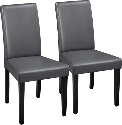 Vista 13 de Yaheetech Juego de 4 sillas de comedor tapizadas para cocina, color marrón Marrón oscuro