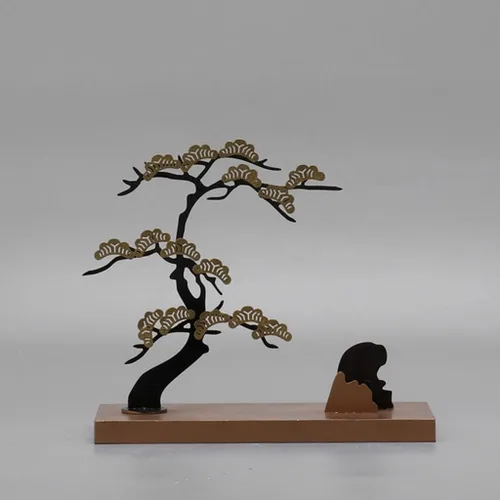 Vista 6 de chinese feng shui statue sculpture Modern New Chinese Creative Iron Art Pine Tree Crafts Indoor Living Room Desktop Decoration Entrance Feng Shui