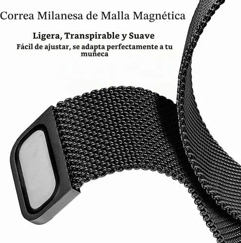 Vista 4 de JOYOZY - Correa magnética compatible con Apple Watch de 38 mm 40 mm 41 mm 42 mm 44 mm 45 mm 46 mm, correa Milanese con brillo de purpurina Negro