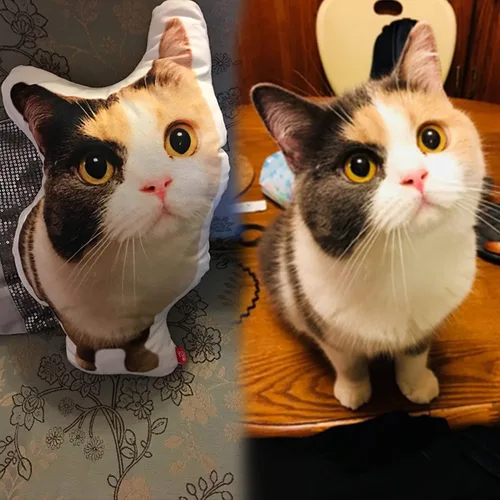 Vista 6 de Almohadas personalizadas con forma de mascota, almohada divertida personalizada con mascota/foto/personas, impresión fotográfica 3D doble cara