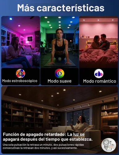 Vista 5 de HEKEE Luces LED empotrables empotradas, cambio de color, 4 pulgadas, luces de techo empotradas (paquete de 6)
