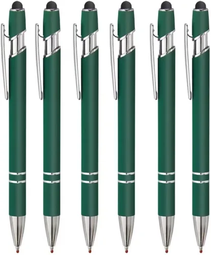Vista 18 de Bolígrafos de tinta con punta de lápiz óptico con cuerpo de metal, punta media (0.028 in), bolígrafos de tinta de gel negra, 6 unidades, hogar, Negro