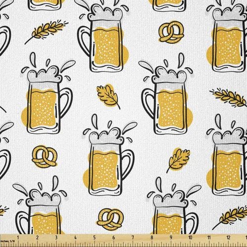 Vista 82 de Ambesonne - Tela de Dragón por The Yard, diseño de estilo de dibujos animados para niños con patrón de animales, dragones de colores, obra de arte
