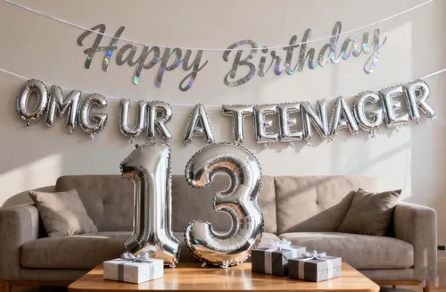 Vista 7 de Cartel de fondo oficial de 13 cumpleaños, cartel oficial de fiesta de cumpleaños de 13 años, fondo de fotografía de feliz cumpleaños de 13 años