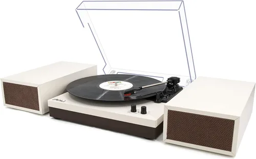 Vista 10 de LP&No.1 - Paquete de tocadiscos moderno con altavoces estéreo de estantería de doble potencia, preamplificador phono incorporado, transmisión por
