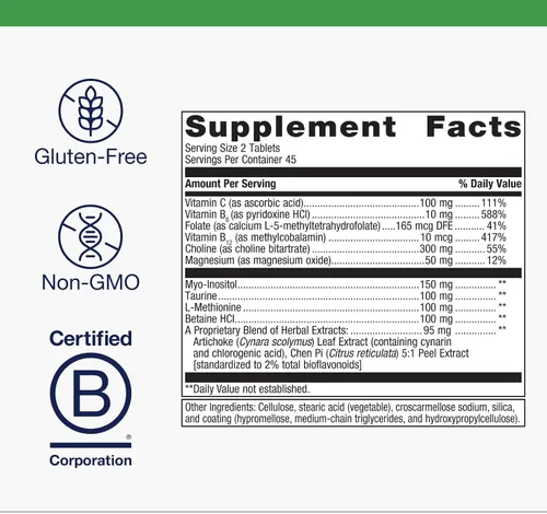 Vista 4 de Metagenics - Lipo-Gen, 90 unidades Lipotropic Liver and Gallbladder Support, with Vitamin B12, Choline, Inositol and Artichoke Extract, Supports