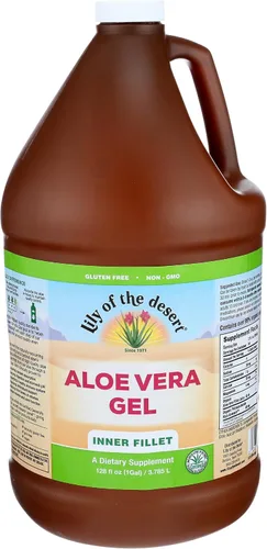 Vista 4 de Lily of The Desert Gel de aloe vera, filete interior de consistencia más gruesa, bebida de aloe vera con vitaminas naturales, enzimas digestivas