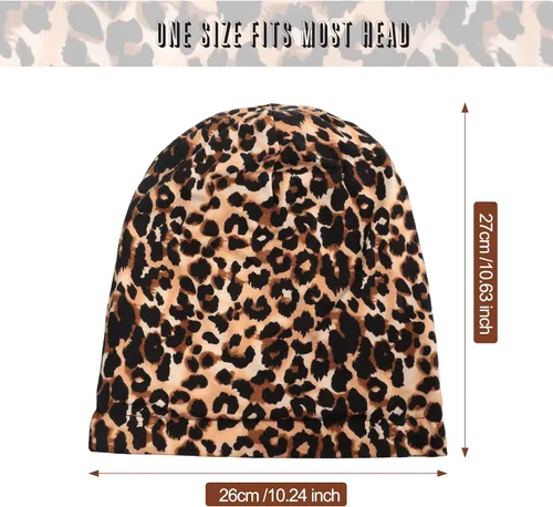 Vista 5 de Geyoga 4 piezas de gorro de satén de seda para mujeres durmiendo, gorro de dormir de doble capa, gorro de dormir holgado