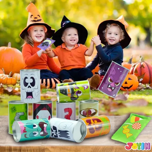 Vista 5 de JOYIN Juego de 13 piezas de Halloween para carnaval para lanzar bolsas de frijoles para niños y adultos, decoración de trucos o tratos, suministros