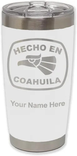 Vista 29 de LaserGram Vaso aislado al vacío de 20 onzas, hecho en coahuila, grabado personalizado incluido (negro) Engraved Gift, Vacuum Insulated Stainless